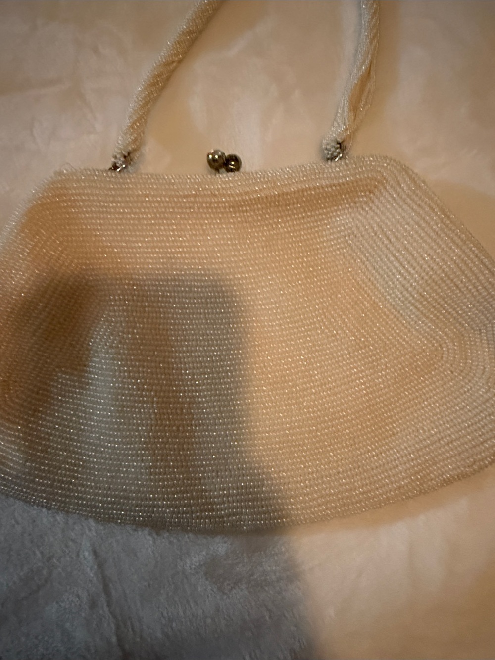 Elegant White Beaded Women's Evening Handbag - Picture 4 of 9